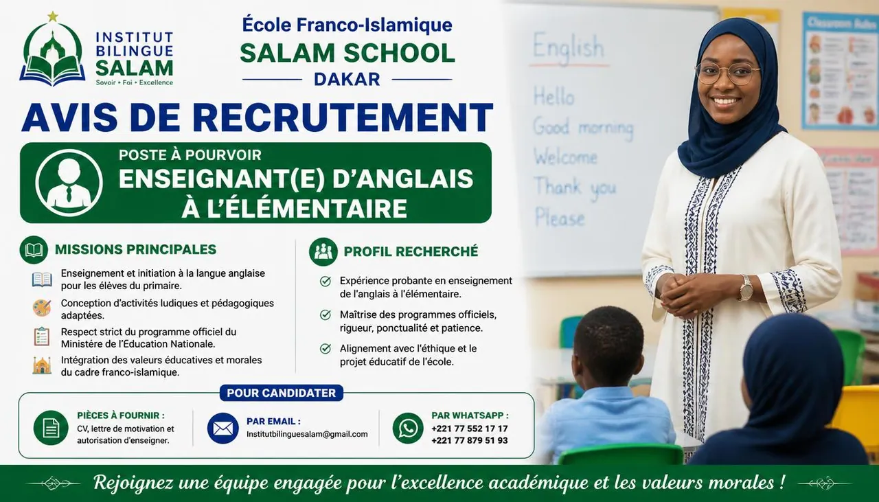 Enseignant(e) d'Anglais à l'Élémentaire