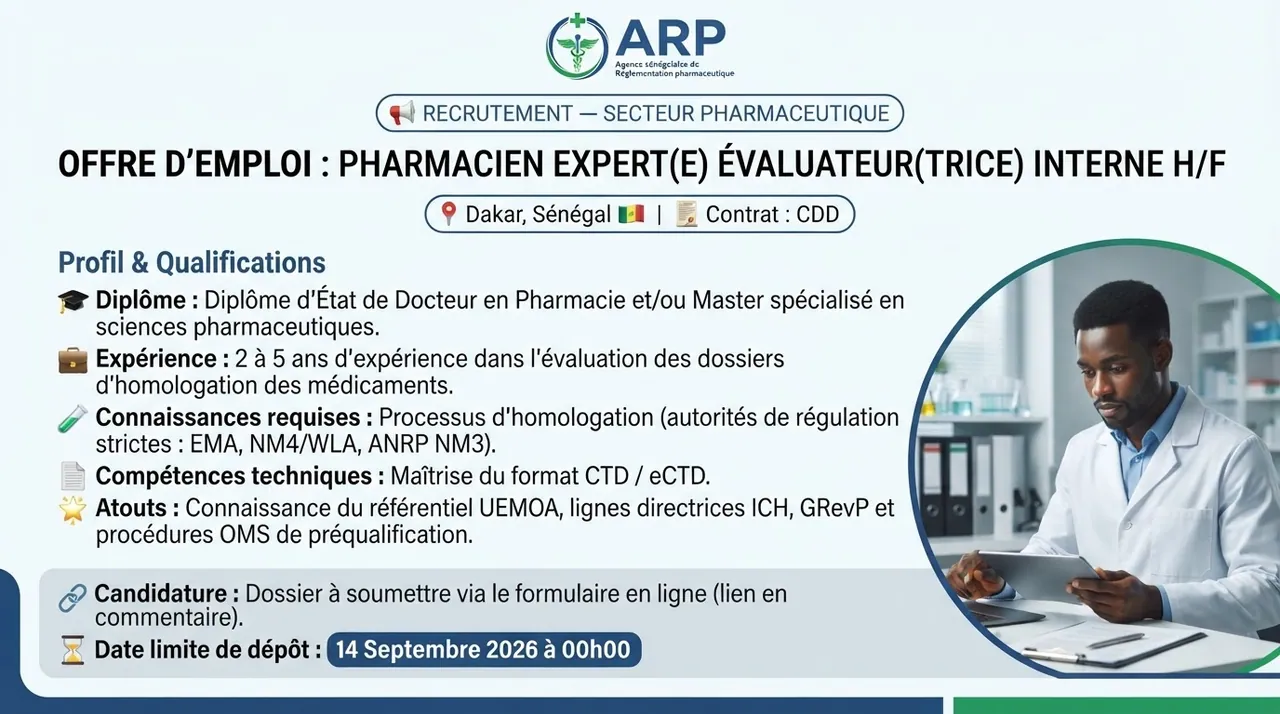 Pharmacien Expert(e) Évaluateur(trice) Interne H/F