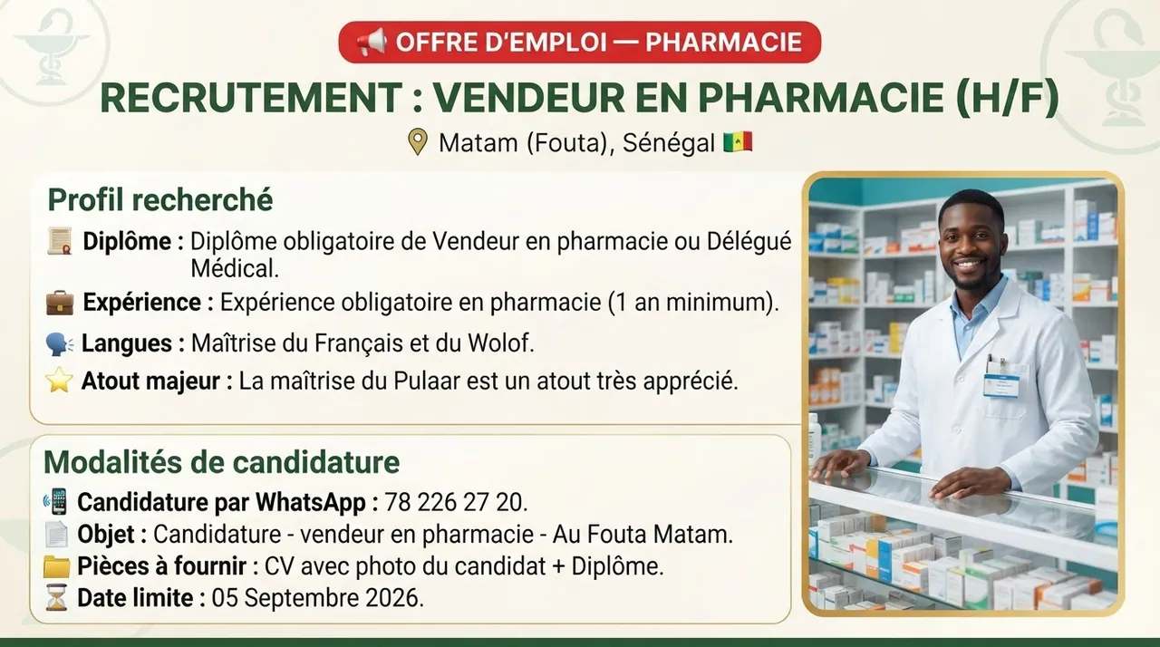 Vendeur en Pharmacie (H/F)