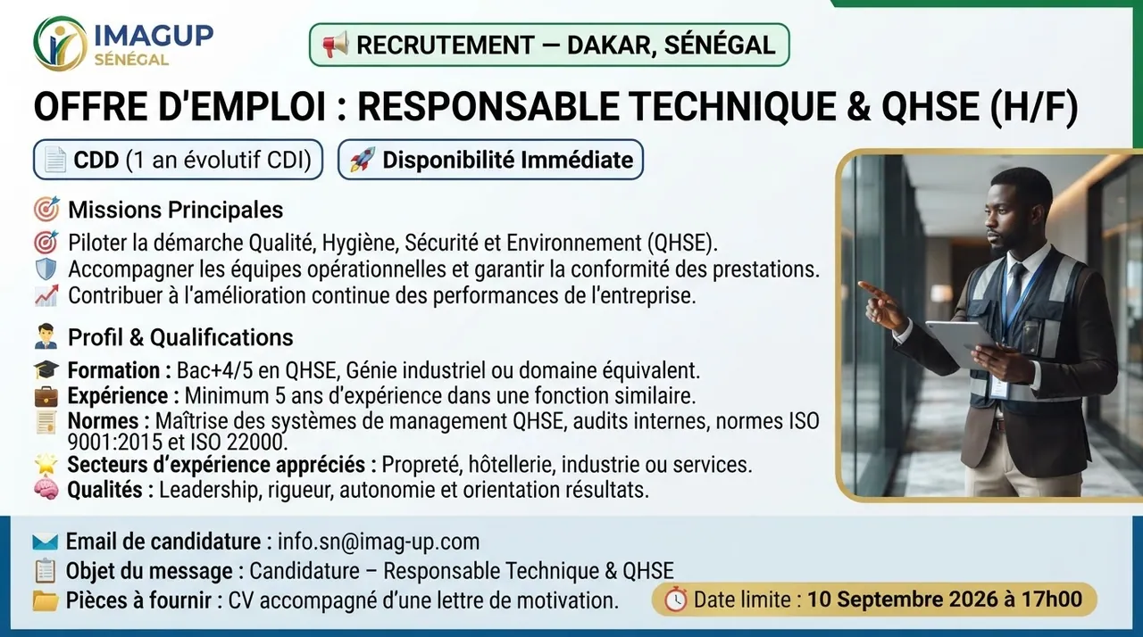 Responsable Technique & QHSE (H/F)