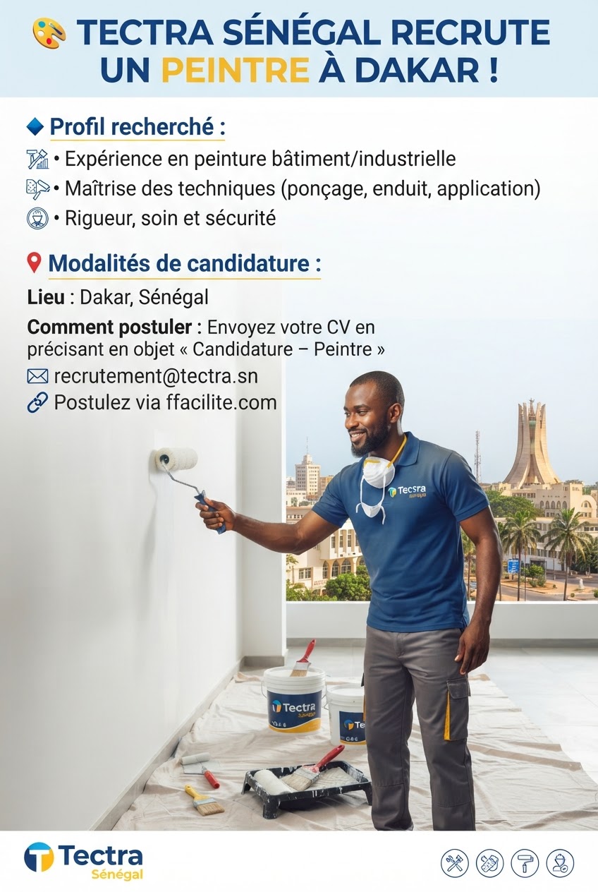Tectra Sénégal recrute un Peintre à Dakar